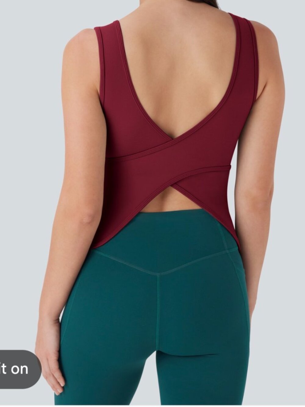 Halara U Neck Backless Crossover Tank
